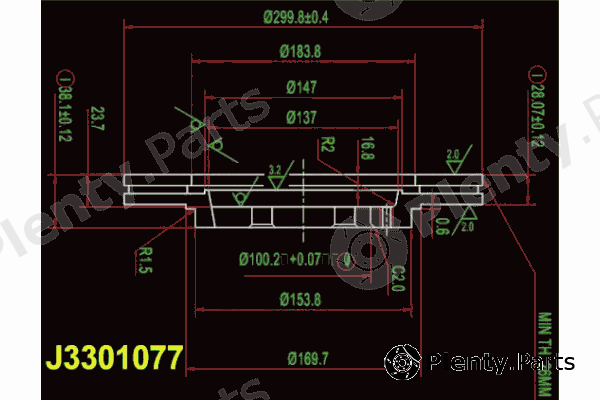  NIPPARTS part J3301077 Brake Disc
