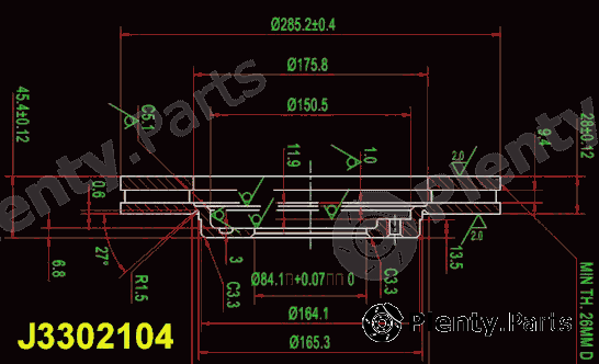  NIPPARTS part J3302104 Brake Disc