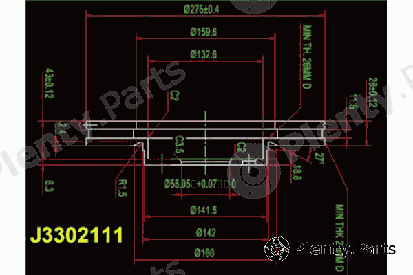  NIPPARTS part J3302111 Brake Disc