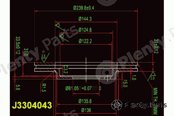  NIPPARTS part J3304043 Brake Disc