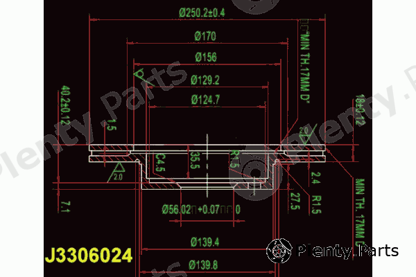  NIPPARTS part J3306024 Brake Disc