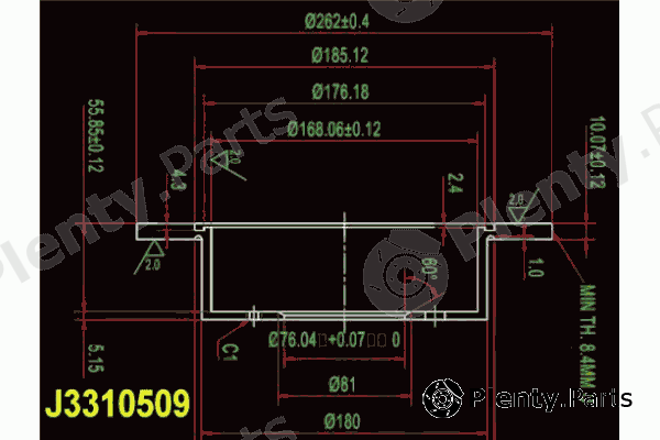  NIPPARTS part J3310509 Brake Disc
