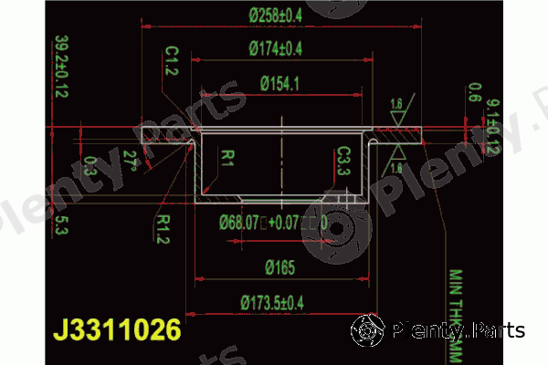  NIPPARTS part J3311026 Brake Disc