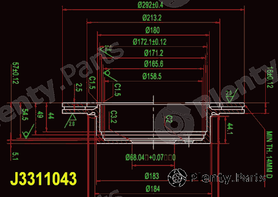  NIPPARTS part J3311043 Brake Disc