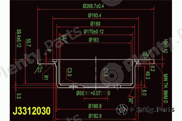  NIPPARTS part J3312030 Brake Disc