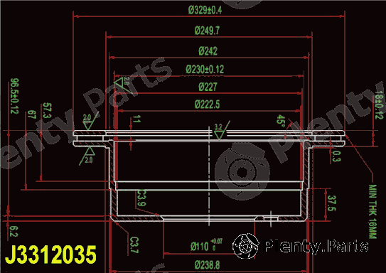  NIPPARTS part J3312035 Brake Disc
