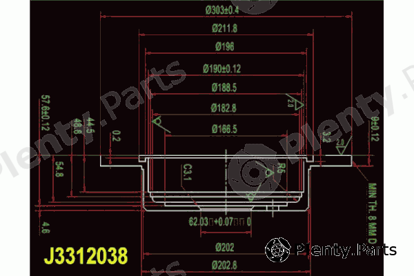  NIPPARTS part J3312038 Brake Disc