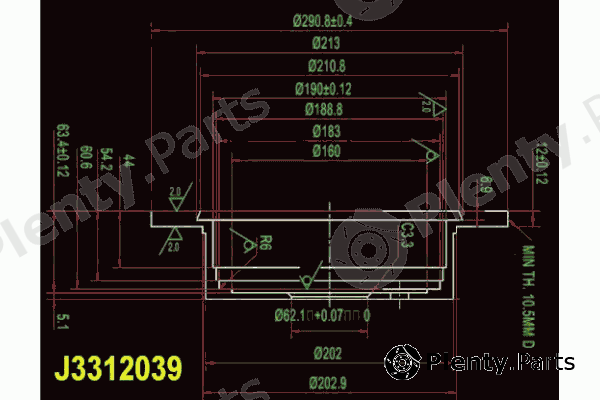  NIPPARTS part J3312039 Brake Disc