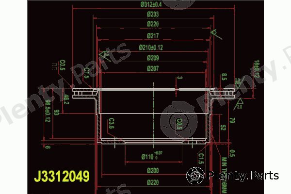  NIPPARTS part J3312049 Brake Disc