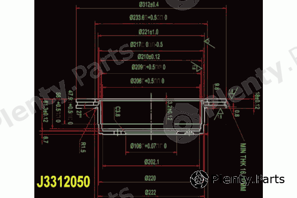  NIPPARTS part J3312050 Brake Disc