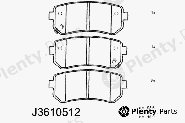 NIPPARTS part J3610512 Brake Pad Set, disc brake
