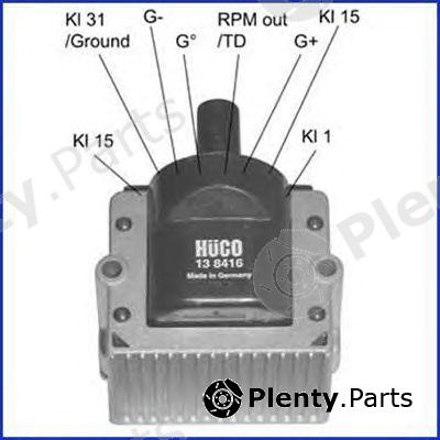  HÜCO part 138416 Ignition Coil SEAT TOLEDO / VW PASSAT POLO