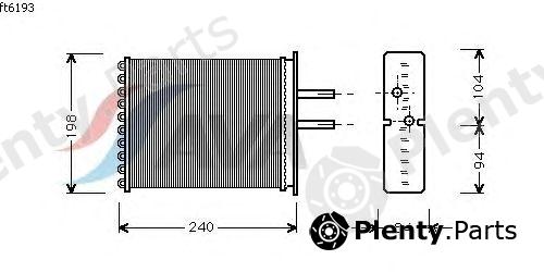  GERI part FT6193 Heater Core FIAT BARCHETTA / FIAT PUNTO