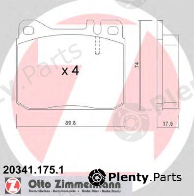  ZIMMERMANN part 20341.175.1 (203411751) Brake Pad Set, disc brake
