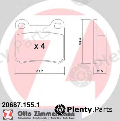  ZIMMERMANN part 20687.155.1 (206871551) Brake Pad Set, disc brake