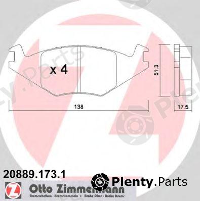  ZIMMERMANN part 20889.173.1 (208891731) Brake Pad Set, disc brake