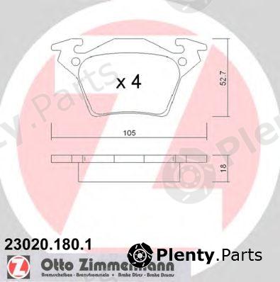  ZIMMERMANN part 23020.180.1 (230201801) Brake Pad Set, disc brake