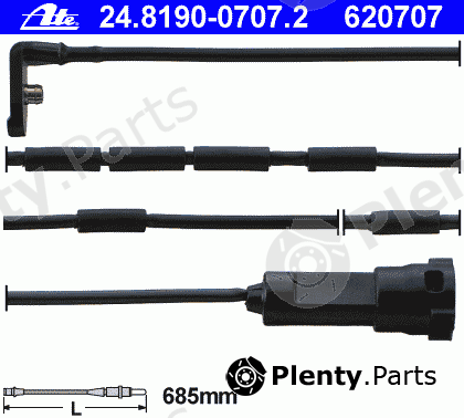  ATE part 24.8190-0707.2 (24819007072) Warning Contact, brake pad wear