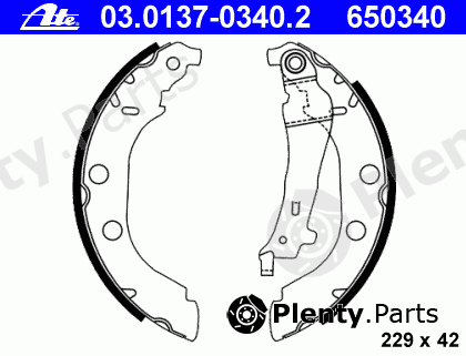  ATE part 03.0137-0340.2 (03013703402) Brake Shoe Set