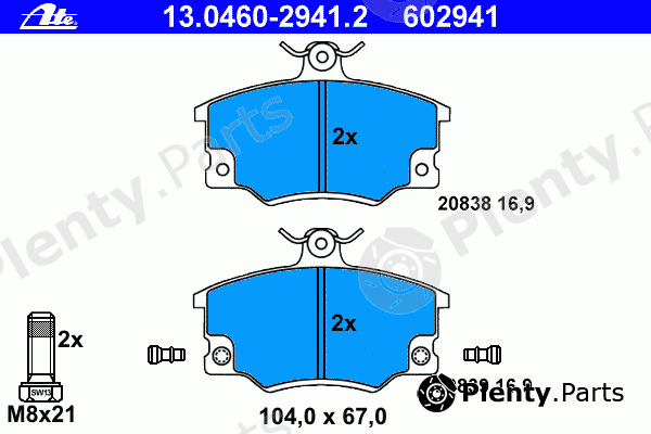  ATE part 13.0460-2941.2 (13046029412) Brake Pad Set, disc brake