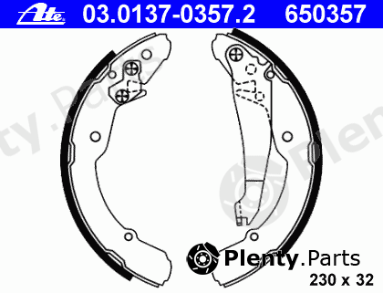  ATE part 03.0137-0357.2 (03013703572) Brake Shoe Set