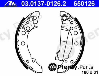  ATE part 03.0137-0126.2 (03013701262) Brake Shoe Set