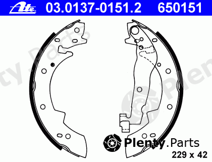  ATE part 03.0137-0151.2 (03013701512) Brake Shoe Set