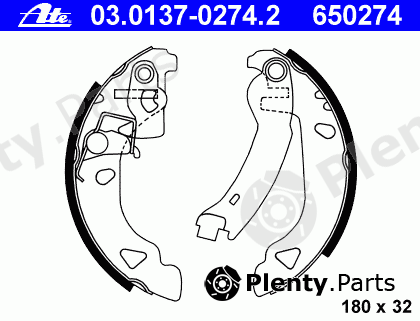  ATE part 03.0137-0274.2 (03013702742) Brake Shoe Set