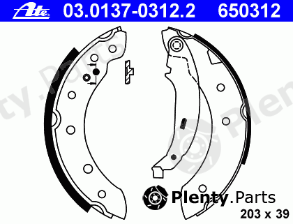  ATE part 03.0137-0312.2 (03013703122) Brake Shoe Set