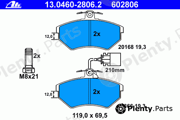 ATE part 13.0460-2806.2 (13046028062) Brake Pad Set, disc brake
