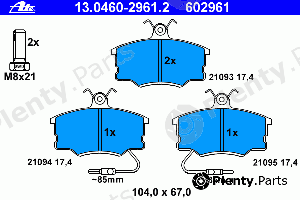  ATE part 13.0460-2961.2 (13046029612) Brake Pad Set, disc brake