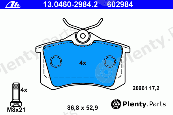  ATE part 13.0460-2984.2 (13046029842) Brake Pad Set, disc brake