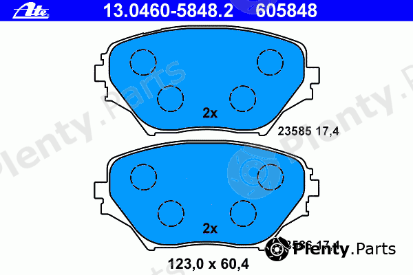  ATE part 13.0460-5848.2 (13046058482) Brake Pad Set, disc brake