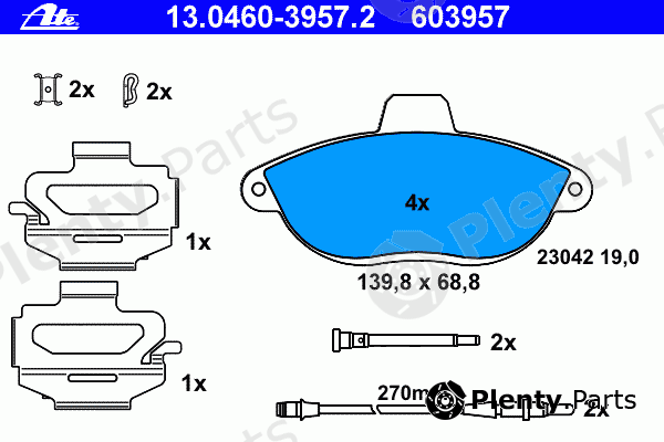  ATE part 13.0460-3957.2 (13046039572) Brake Pad Set, disc brake