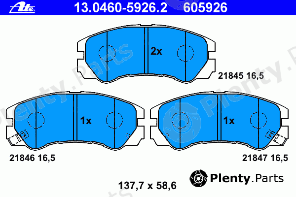  ATE part 13.0460-5926.2 (13046059262) Brake Pad Set, disc brake