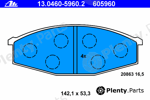  ATE part 13.0460-5960.2 (13046059602) Brake Pad Set, disc brake