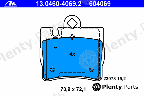  ATE part 13.0460-4069.2 (13046040692) Brake Pad Set, disc brake