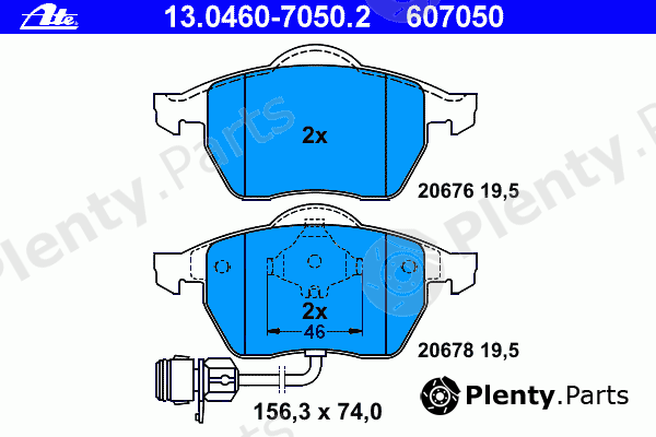  ATE part 13.0460-7050.2 (13046070502) Brake Pad Set, disc brake