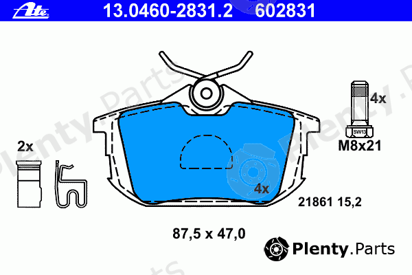  ATE part 13.0460-2831.2 (13046028312) Brake Pad Set, disc brake