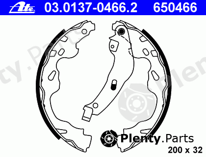  ATE part 03.0137-0466.2 (03013704662) Brake Shoe Set