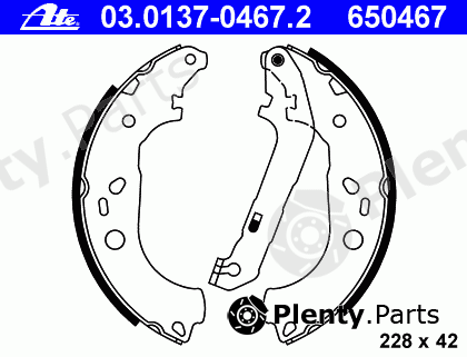  ATE part 03.0137-0467.2 (03013704672) Brake Shoe Set