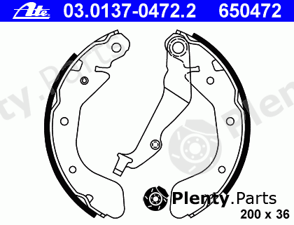  ATE part 03.0137-0472.2 (03013704722) Brake Shoe Set