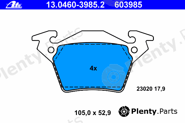  ATE part 13.0460-3985.2 (13046039852) Brake Pad Set, disc brake