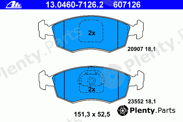  ATE part 13.0460-7126.2 (13046071262) Brake Pad Set, disc brake