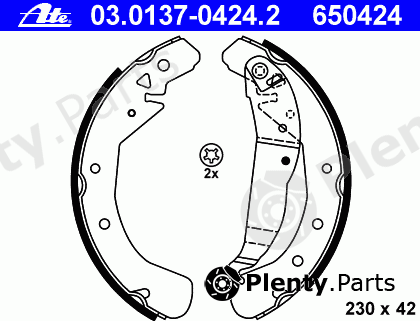  ATE part 03.0137-0424.2 (03013704242) Brake Shoe Set