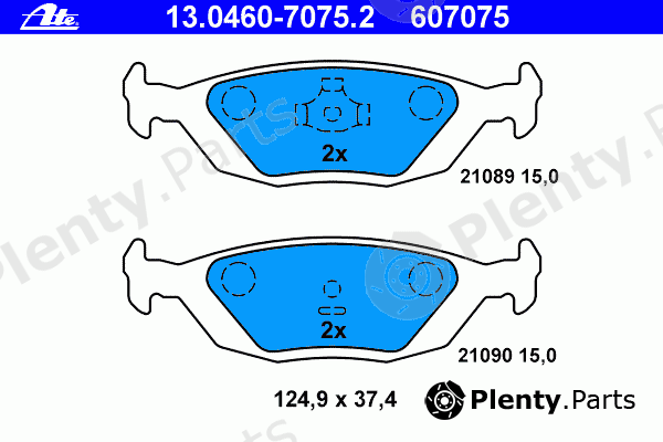  ATE part 13.0460-7075.2 (13046070752) Brake Pad Set, disc brake