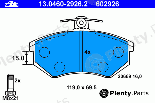  ATE part 13.0460-2926.2 (13046029262) Brake Pad Set, disc brake