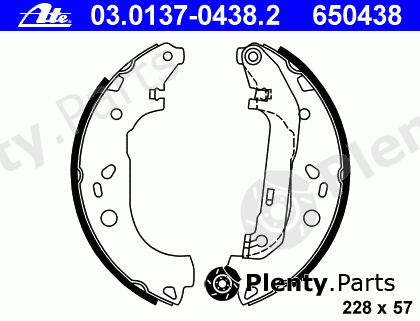 ATE part 03.0137-0438.2 (03013704382) Brake Shoe Set