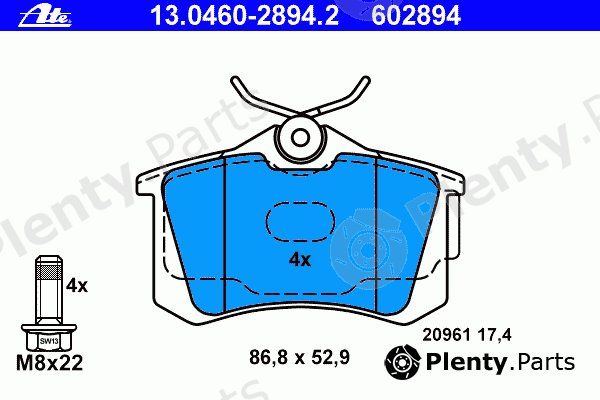  ATE part 13.0460-2894.2 (13046028942) Brake Pad Set, disc brake