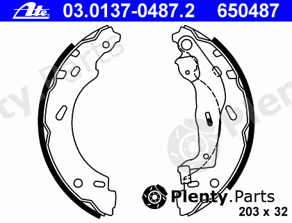  ATE part 03.0137-0487.2 (03013704872) Brake Shoe Set